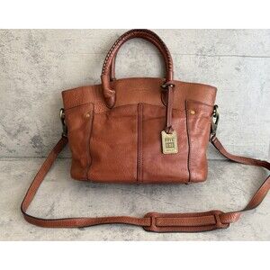 Frye Women's Renee Brown Western Satchel Crossbody Bag Waxed Leather EUC